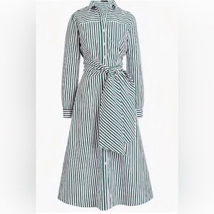 J. Crew Striped Tie Waist Shirtdress